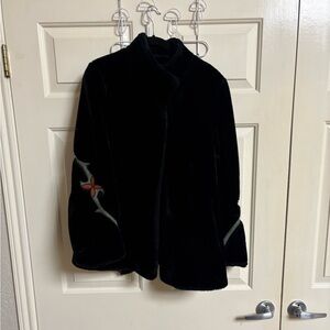 VTG Sasson Borgazia 60s 70s 80s Women’s Plush Black Faux Fur Coat boho Gypsy